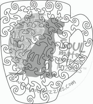 CC - Paddy - Easy, quick Break - Lady & the Unicorn ALL - Cup Shaped - 35 Pieces whimsical wood jigsaw puzzle.