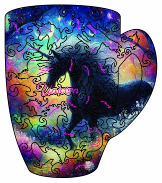 CC - Unicorn - Unicorn Magic - Bold Beauty - Cup Shaped - 41 Pieces whimsical wood jigsaw puzzle.