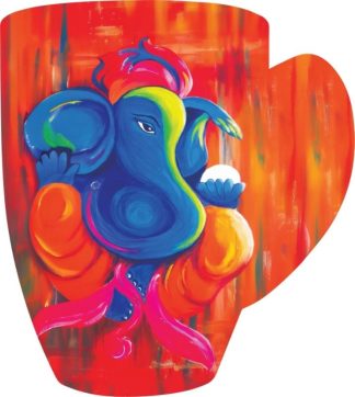 CC - Om Ganesha - Ganesha - Cup Shaped - 48 Pieces whimsical wood jigsaw puzzle.