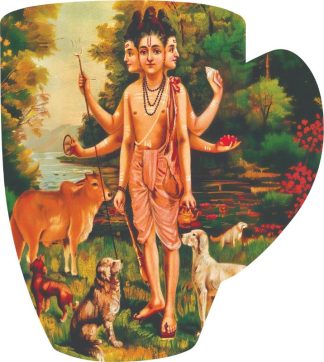 CC - Shiva - Dattatreya - Cup Shaped - 41 Pieces whimsical wood jigsaw puzzle.