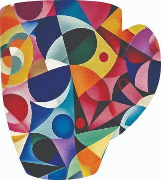CC You're A Star - Joyful Geometrics - Cup Shaped - 41 Pieces whimsical wood jigsaw puzzle.