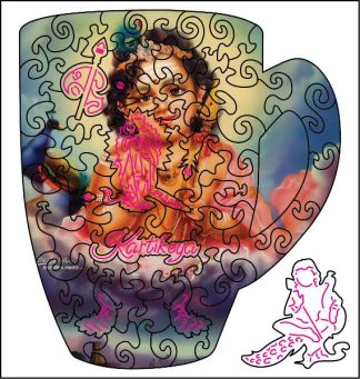 CC - Kartikeya - Kumara - Cup Shaped - 55 Pieces whimsical wood jigsaw puzzle.