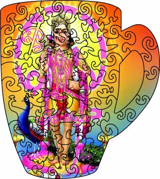 CC - Kartikeya - Radiant Divine Warrior - Cup Shaped - 55 Pieces whimsical wood jigsaw puzzle.