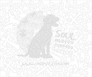 Crosses L pieces - Blank laser cut keyline - Landscape, Rect - 88 Pieces whimsical wood jigsaw puzzle.