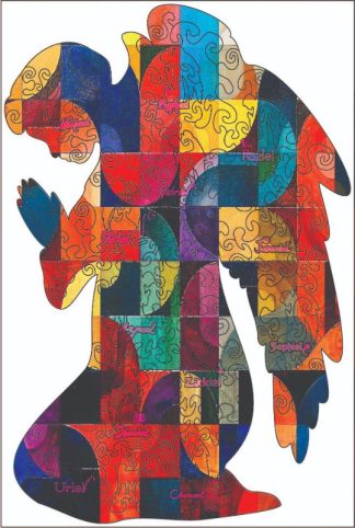 The 12 Archangels XXL Pcs - Sacred Patterns - Angel Shaped - 111 Pieces whimsical wood jigsaw puzzle.
