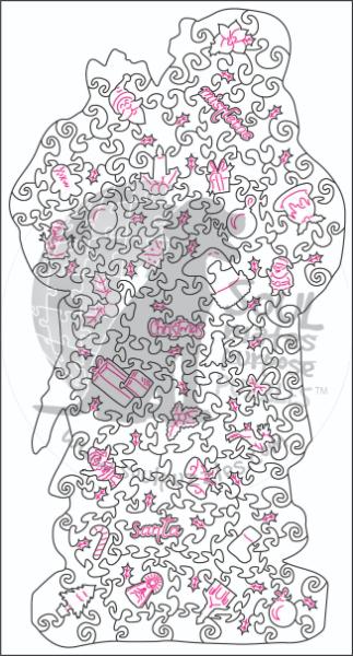 Christmas Santa Shaped - Santa's Holiday Surprise - Shaped - 143 Pieces whimsical wood jigsaw puzzle.