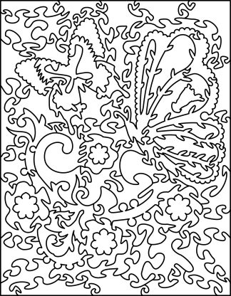 Blank Butterfly Rectangle - Blank laser cut keyline - Portrait, Rect - 72 Pieces whimsical wood jigsaw puzzle.