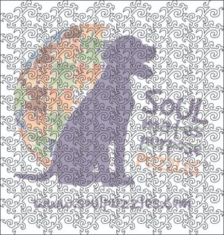 Hooked on Angels Tessallation - Blank laser cut keyline - Square - 198 Pieces whimsical wood jigsaw puzzle.