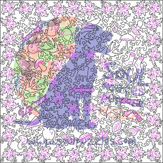 Autumn - Blank laser cut keyline - Square - 231 Pieces whimsical wood jigsaw puzzle.