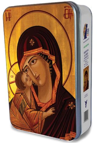 Beyond Chaos Meditation - Small - Madonna & Child - Portrait, Rect - 132 Pieces whimsical wood jigsaw puzzle.