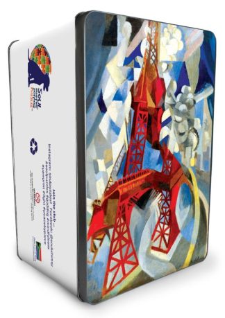 Beyond Chaos - Medium - Red Eiffel Tower - Portrait, Rect - 264 Pieces whimsical wood jigsaw puzzle.