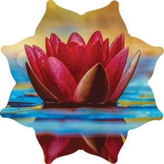 Lotus of Compassion - wholehearted - Lotus on Water - Shaped - 51 Pieces whimsical wood jigsaw puzzle.