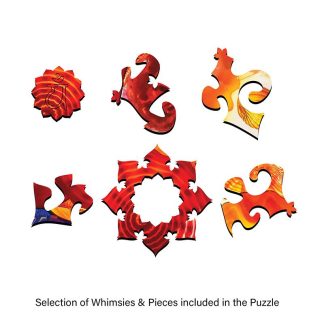 Lotus of Compassion - wholehearted - Blank laser cut keyline - Shaped - 51 Pieces whimsical wood jigsaw puzzle.