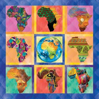 Prayer for Africa - The African Quilt - Square - 327 Pieces whimsical wood jigsaw puzzle.