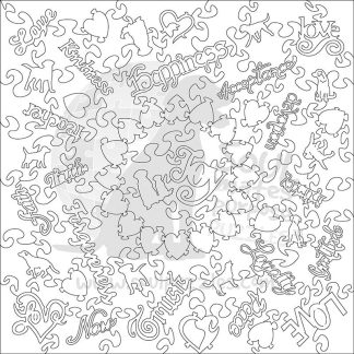 About Love - Infinite Love - Square - 114 Pieces whimsical wood jigsaw puzzle.