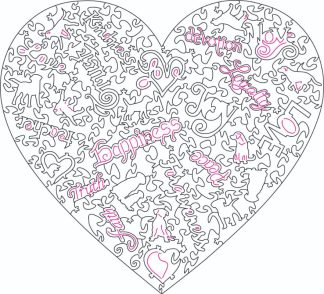About Love - Heart Shaped - Rainbow Bridge Labrador Heart - Shaped - 142 Pieces whimsical wood jigsaw puzzle.