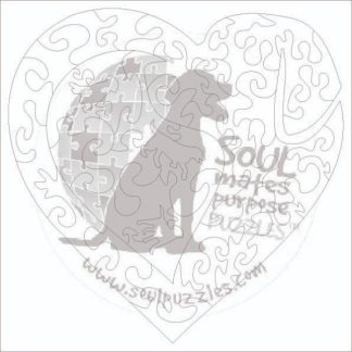 DogHeart - sml 200x200 - Bespoke Image / Collage as provided - Shaped - 38 Pieces whimsical wood jigsaw puzzle.