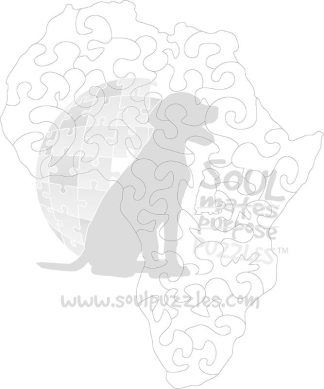 Jabali: Woman - Africa Shaped - Jabali: Woman - Shaped - 33 Pieces whimsical wood jigsaw puzzle.