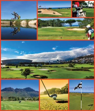 Golf Difficult - Golf Collage - Landscape, Rect - 193 Pieces whimsical wood jigsaw puzzle.